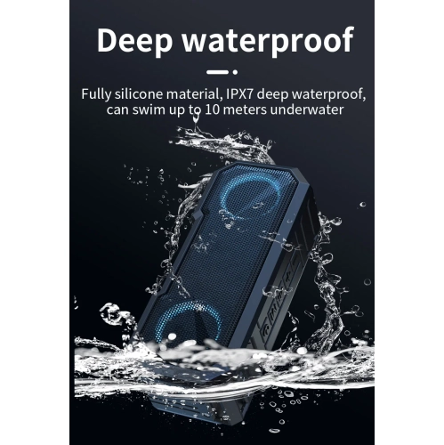 IPX7 waterproof smart speaker with power bank function, portable outdoor high-endurance HIFI Bluetooth speaker, 3000mAh high-power 3D sound - gray
