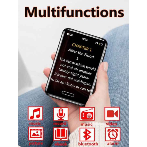 2025 New 2.8 inch Metal MP3 Player Student Touch Bluetooth MP4 Lossless Card Music Player Lossless Sound Quality Digital Audio Player Built-in HD