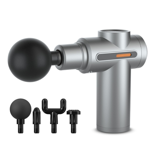 Fascia gun massage head, portable fitness muscle massager, universal cervical vertebrae full body massager, deep tissue massage gun - gray 6-speed