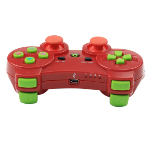 Manette de jeu PS3, manette de jeu sans fil Bluetooth, manette de jeu sans fil Joystick - Rouge