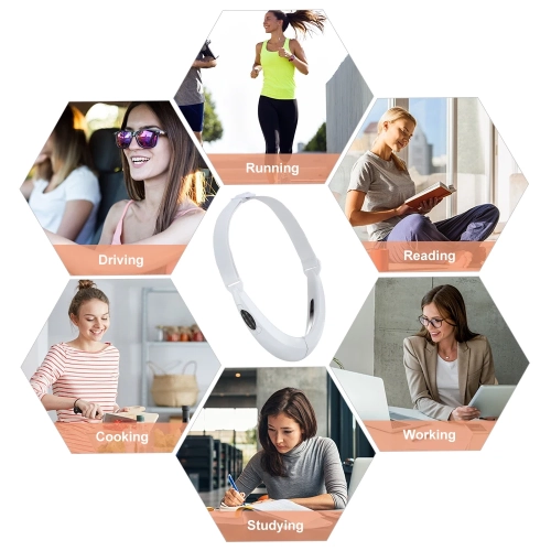 EMS Microcurrent Face Slimming Device, Red and Blue Light Facial Massager for Double Chin Removal and V-Shape Face Contour