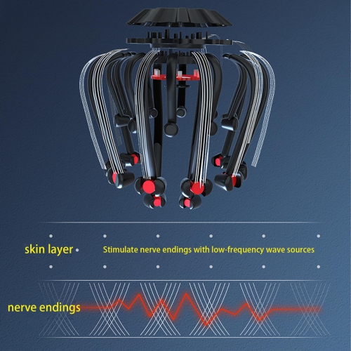 Electric Octopus Head Massager, Portable Scalp Massage Tool with 20 Massage Heads and 5 Modes for Travel and Home Use