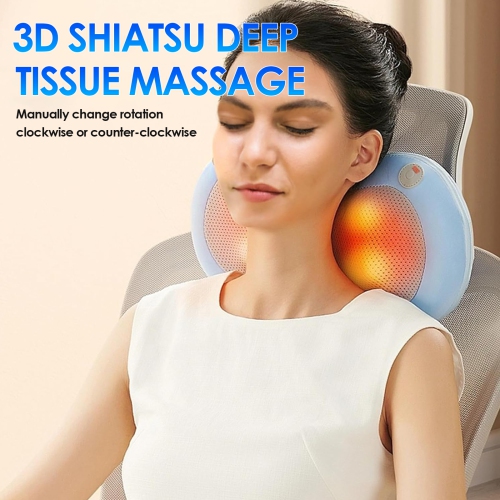 Masseur shiatsu pour le dos et le cou, coussin de massage électrique chauffant pour soulager la douleur en profondeur, cadeau idéal pour les Fêtes