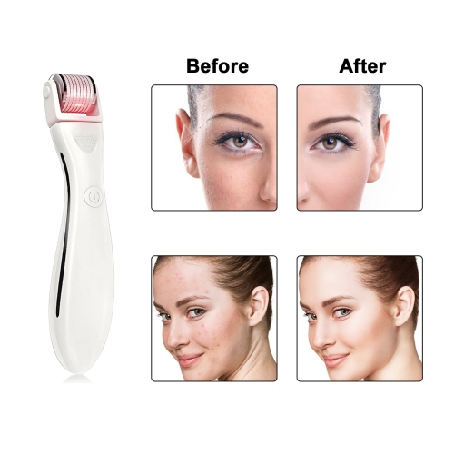 2 in 1 LED Derma Roller with 3 in 1 Titanium Needles Roller Heads For Skin, Face, Hair & Beard Growth Led Light Therapy