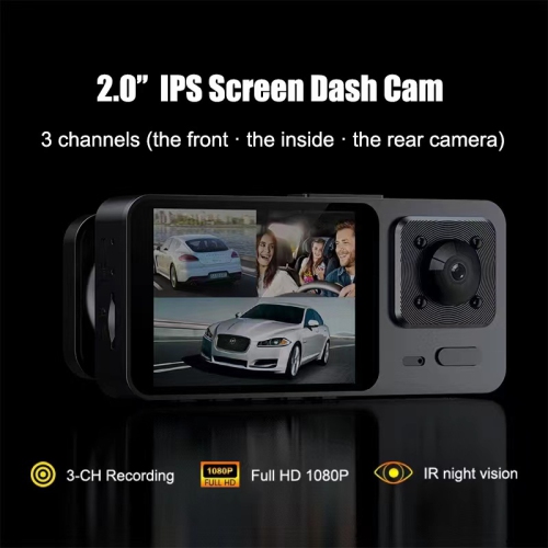 S10 Driving Recorder 1080P HD Night Vision Multi-lens Car Camera Reversing Image Motion Detection Loop Recording WIFI Version Three Recordings [Front