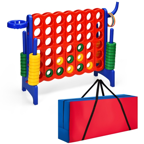 COSTWAY  Giant 4 In A Row Jumbo 4-To-Score Game Set W/storage Carrying Bag for Kids Adult