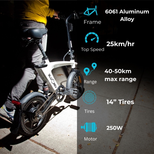 BlueRev Micro Folding E-Bike |Ultra-Compact 25km/h Electric Commuter Bike with 36V 10Ah Lithium Battery|50km Max Range – Lightweight and Portable for