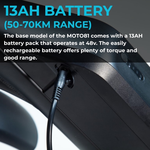 BlueRev Moto81 M-500 E-Bike |500W Motor Retro Electric Bike with Long Banana Seat|48V 17Ah Samsung Battery |50–70 km Range| Stylish Ride for Two with