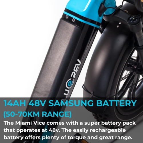 BlueRev Miami Vice E-Bike|Powerful 750W Motor Moped-Style Electric Bike with 48V 14Ah Samsung Battery|Dual Suspension & Hydraulic Disc Brakes| Fat