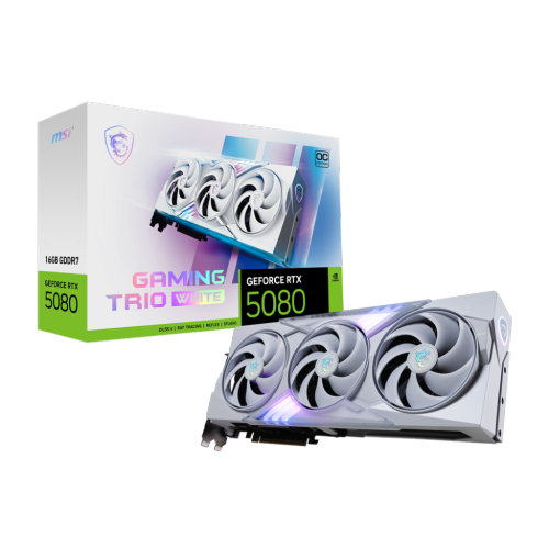 MSI Gaming RTX 5080 16G Gaming Trio OC White Graphics Card