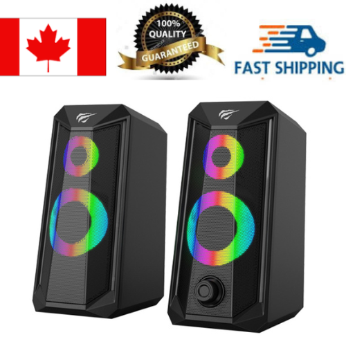 Havit SK202 Dynamic RGB lights Stereo 3.5mm Plug + USB Powered sports speaker for PC_Black
