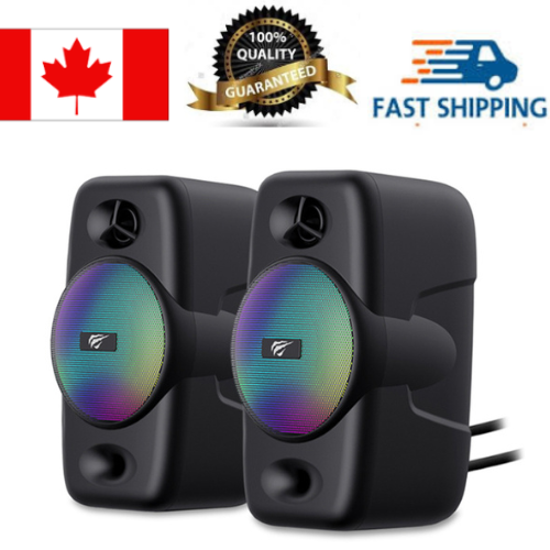 Havit SK213 2.0pcs Dynamic RGB Lighting Effect 3.5mm Jack+USB powered stereo computer speaker