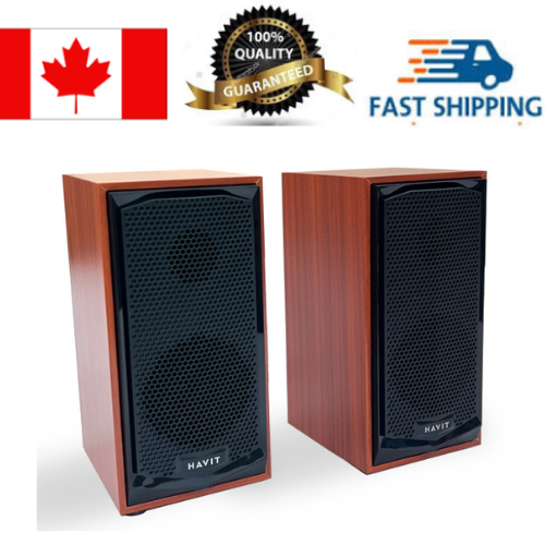 Havit SK518 2.0 pcs 3.5 mm Plug + USB power Wood Speaker_Wood color