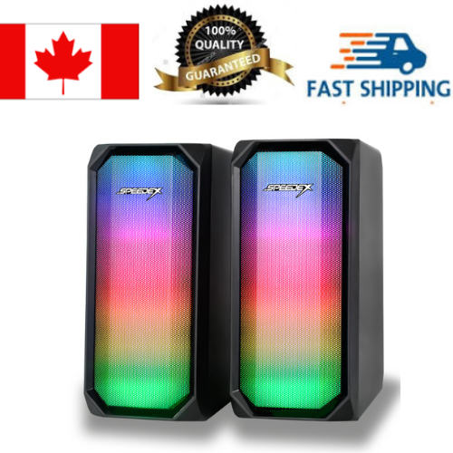 SPEEDEX  Es514 Dual-Mode 3.5MM Aux + Bluetooth Wireless 2.0PCs Multimedia RGB Lighting, USB Powered Gaming Speaker