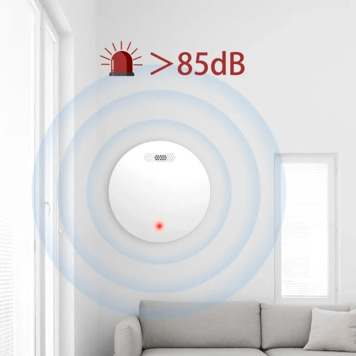 Détecteur de fumée intelligent Wi-Fi Wi-Fi à domicile de Tuya Contrôle PAR APPLICATION Détecteur de fumée et d'éclairage sans fil contrôlé PAR