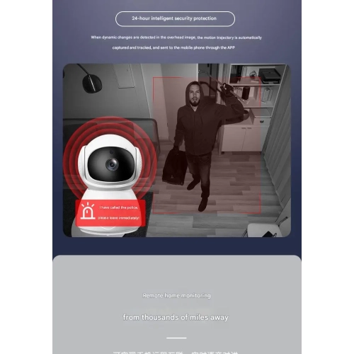 Caméra de surveillance HD, caméra Wi-Fi domestique sans fil, caméra de carte de vision nocturne infrarouge avec interphone vocal V380