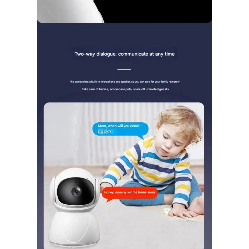 Caméra de surveillance HD, caméra Wi-Fi domestique sans fil, caméra de carte de vision nocturne infrarouge avec interphone vocal V380