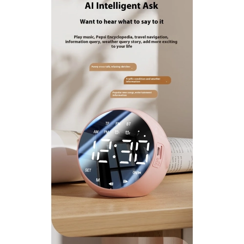 T2 Bluetooth Speaker Home Alarm Clock Card Radio Mini Portable Smart RGB Alarm Clock Smart Bluetooth Speaker Audio High Volume - Multi-function