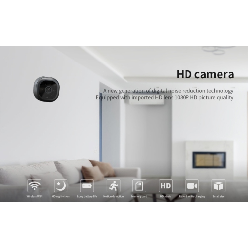 Caméra Wi-Fi sans fil, caméra à distance, caméra de surveillance intelligente haute définition à vision nocturne infrarouge, interphone vocal, carte