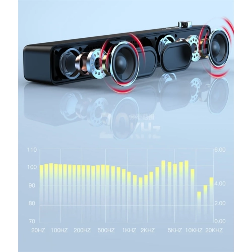 Computer audio stereo subwoofer mobile phone Bluetooth speaker card charging dual shock membrane Bluetooth subwoofer speaker TV audio - black