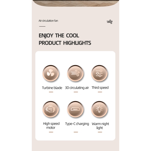 Air Circulation Fan - Ultra Quiet, Powerful, Three-Speed ​​Adjustable, 360° Tilt, Portable Mini Desk Fan for Office/Home/Car/Travel,