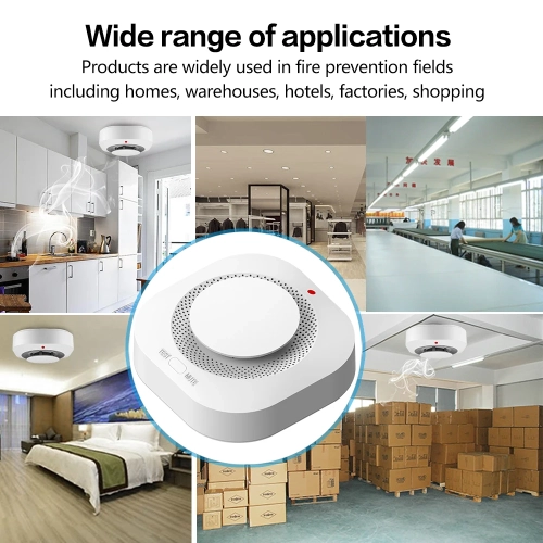 Tuya smoke detector, WiFi home smart fire protection photoelectric smoke detector wireless smoke alarm, timely fire hazard alarm-441-WiFi