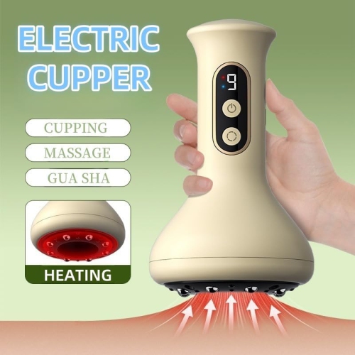 Smart Cupping Therapy Massager, 9 Speeds, Sliding Steel Balls, Red Light Therapy to Relieve Muscle Pain, Electric Vacuum Cupping Massager to Improve