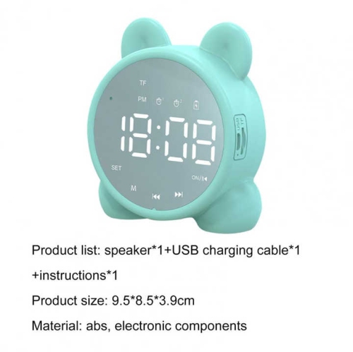 P1 White Bluetooth Speaker Clock Alarm Smart Speaker HIFI Subwoofer 8D Subwoofer Cool RGB Multi-function Alarm Clock with Display Dual Alarm Clock