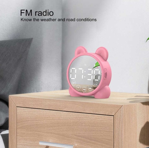 P1 White Bluetooth Speaker Clock Alarm Smart Speaker HIFI Subwoofer 8D Subwoofer Cool RGB Multi-function Alarm Clock with Display Dual Alarm Clock