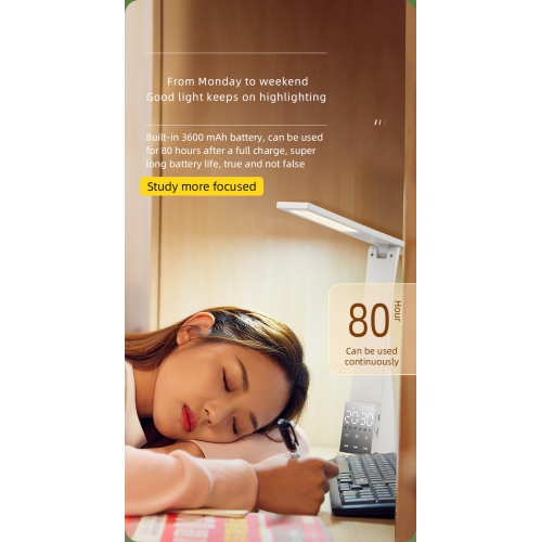 T1 multifunctional desk lamp white, bluetooth speaker clock alarm clockI smart speaker HIFI subwoofer 8D subwoofer cool RGB multifunctional alarm