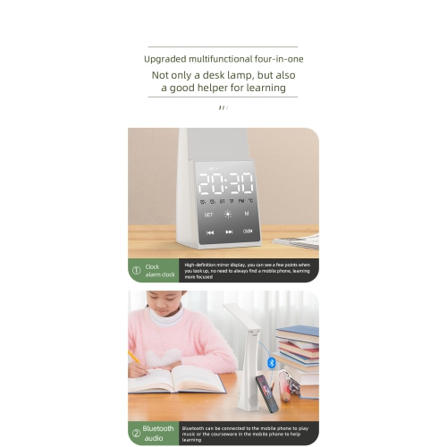 T1 multifunctional desk lamp white, bluetooth speaker clock alarm clockI smart speaker HIFI subwoofer 8D subwoofer cool RGB multifunctional alarm