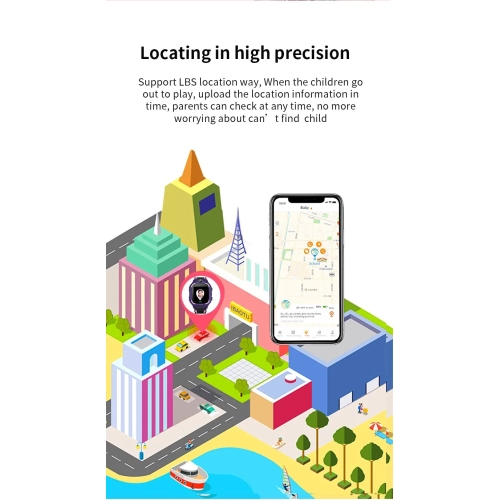 Montre de téléphone intelligent pour enfants, micro-chat positionnement photo lampe de poche GPS, avec appareil photo, moniteur d'activité - violet