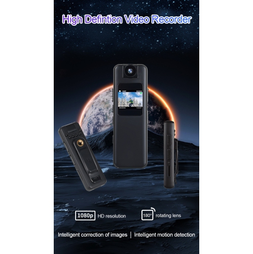 Enregistreur audio HD 1080P, caméra extérieure avec écran et clip arrière, enregistreur de conférence d'enregistrement à lentille