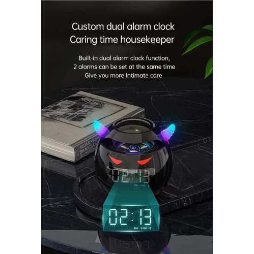 Haut-parleur Bluetooth G9 Little Devil Réveille-matin AI Haut-parleur intelligent HIFI Haut-parleur extrêmes graves 8D Réveil multifonctions RVB Cool