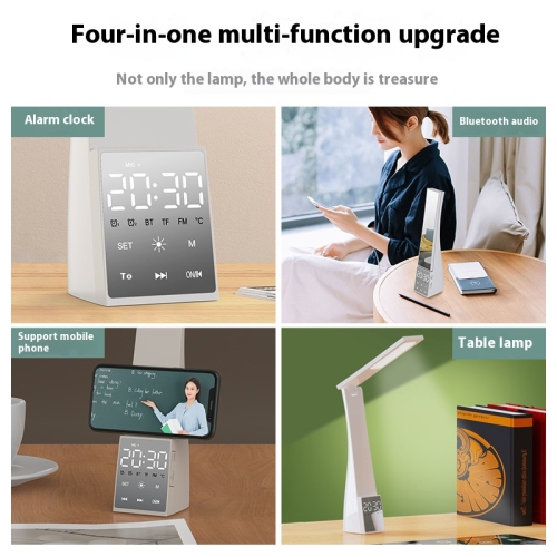T1 multifunctional desk lamp black, Bluetooth speaker clock alarm clock smart speaker HIFI subwoofer 8D subwoofer cool RGB multifunctional alarm