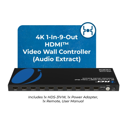 OREI 4K 1-In-9-Out HDMI™ Video Wall Controller (HDS-31VW)