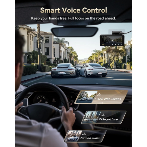 REDTIGER Dual 4K Dash Cam with 256GB eMMC, STARVIS 2 IMX678 Front and Rear Dash Camera with Dual HDR, Voice Control, 4'' Touch Screen, Built-in