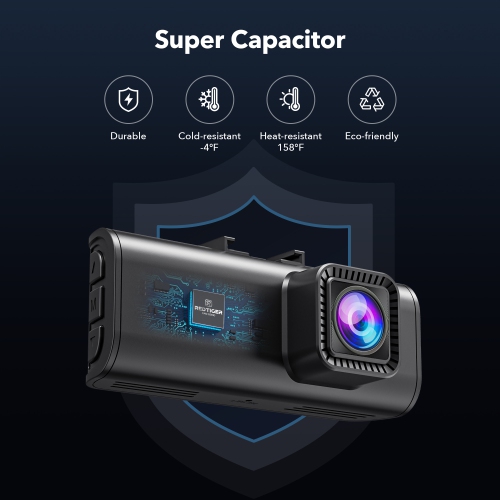 REDTIGER 4K Full HD Dual Dash Cam, Include 32GB Card, Wi-Fi & GPS