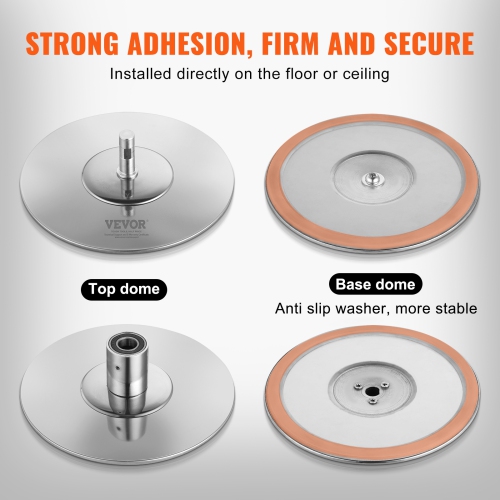 VEVOR 45mm Professional Dancing Pole, Spinning Static Dancing Pole Kit, Portable Removable Pole, Heavy-Duty Stainless Steel Pole, Height Adjustable