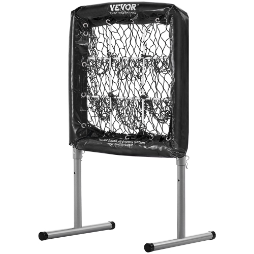 VEVOR 9 Hole Baseball Net, 28"x27" Softball Baseball Training Equipment for Hitting Pitching Practice, Heavy Duty Height Adjustable Trainer Aid with