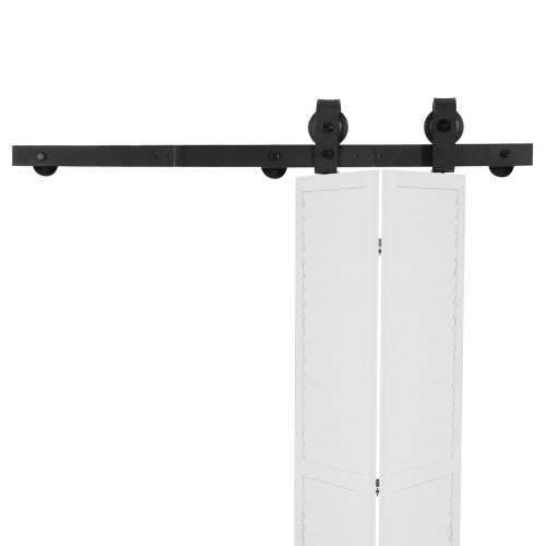 VEVOR 36" Bi-Folding Sliding Barn Door Hardware Kit, Top Mount Track, Slide Smoothly/Quietly, Heavy Duty, Easy to Install, for Two 16" Closet Pantry