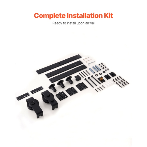 VEVOR 36" Bi-Folding Sliding Barn Door Hardware Kit, Top Mount Track, Slide Smoothly/Quietly, Heavy Duty, Easy to Install, for Two 16" Closet Pantry