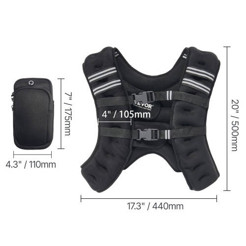 Veste lestée VEVOR 30&nbsp;lb avec bande réfléchissante, boucle ajustable pour hommes et femmes, équipement pour l'entraînement musculaire, course,
