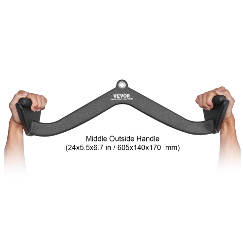 VEVOR LAT Pulldown Attachment, Cable Machine Rowing V-bar Attachment, Tricep Pull Down Bar, Back Strength Training Rubber Coated Handle Grip, Bicep