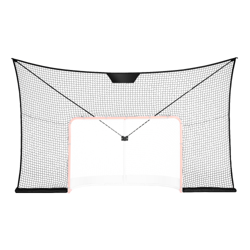 VEVOR 12x7 FT Hockey Goal Backstop Net, Street Hockey Sports Backstop Netting, Portable Indoor Outdoor Hockey Training Net, Large Size Target Net,