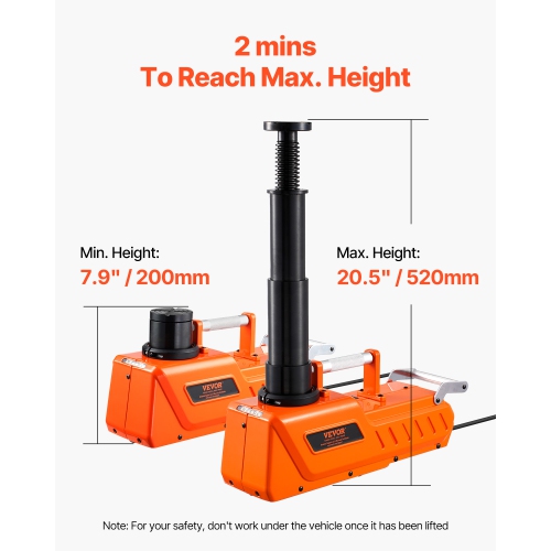 VEVOR 15 Tons /33000 lbs Electric Car Jack, Adjustable Hydraulic Jack Lift with High Load Capacity, 12V Dual-Powered Tire Change Replacement with LED