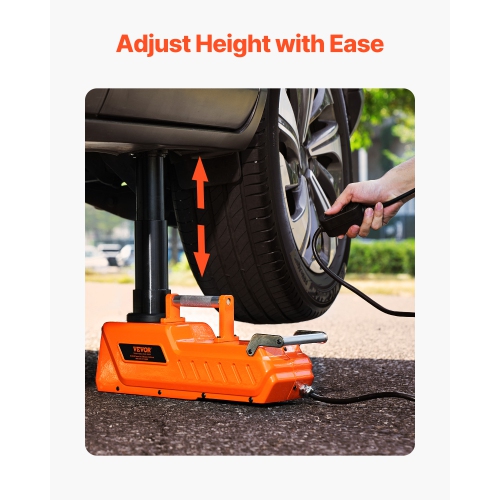 VEVOR 15 Tons /33000 lbs Electric Car Jack, Adjustable Hydraulic Jack Lift with High Load Capacity, 12V Dual-Powered Tire Change Replacement with LED