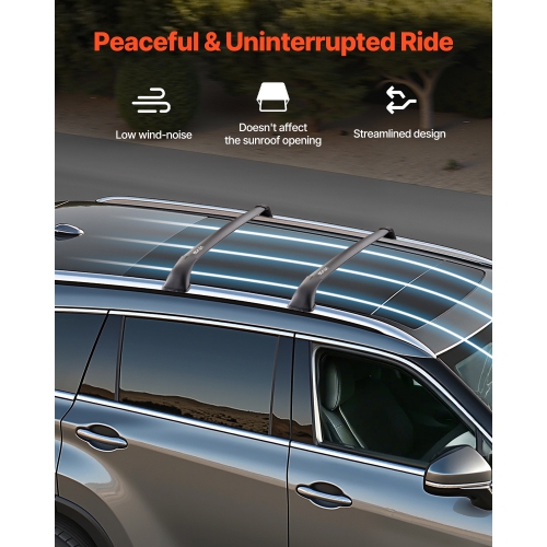 VEVOR Cross Bars Roof Racks,165lbs Capacity, Compatible with Toyota Highlander 2014-2019 XLE, Limited, SE with Flush Roof Rails,Heavy Duty Aluminum