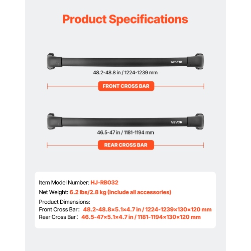 VEVOR Cross Bars Roof Racks,165lbs Capacity, Compatible with Toyota Highlander 2014-2019 XLE, Limited, SE with Flush Roof Rails,Heavy Duty Aluminum