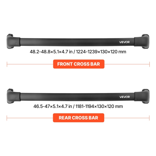 VEVOR Cross Bars Roof Racks,165lbs Capacity, Compatible with Toyota Highlander 2014-2019 XLE, Limited, SE with Flush Roof Rails,Heavy Duty Aluminum